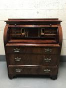 A nineteenth century mahogany cylinder bureau, width 102 cm.