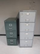 A metal four drawer filling cabinet,