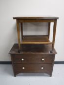 An oak two drawer chest,