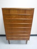 A mid 20th century Danish teak seven drawer chest