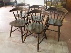 A set of five elbow chairs
