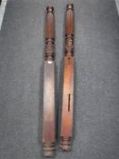 A pair of Victorian mahogany bed supports