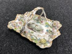 A 19th century Dresden porcelain basket