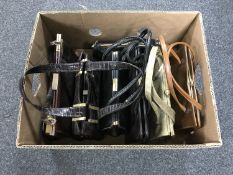 A box of seven vintage lady's hand bags