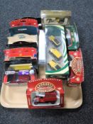 A tray of assorted boxed die cast vehicles