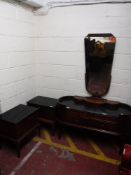 A twentieth century mahogany low dressing table,