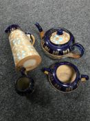 A four piece Royal Doulton Lambeth tea service