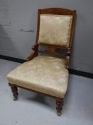 A Victorian walnut lady's chair