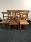 Six Victorian birch dining chairs (5 + 1)