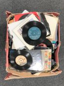 A JVC DC-7 Boombox ghetto blaster together with a box of singles