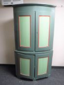 A hand painted pantry corner cupboard