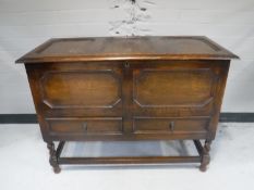 An early twentieth century oak blanket chest,
