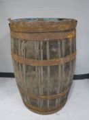 An oak coopered barrel