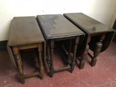 Three oak gate leg tables