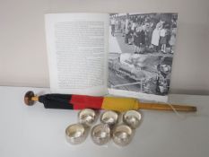 A set of six silver plated napkin rings by Walker & Hall each bearing the RAF insignia,