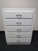 A mid twentieth century painted Solent Furniture five drawer chest