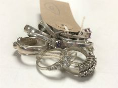 Ten sterling silver dress rings (10)