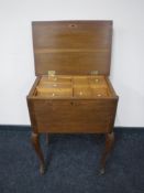 A continental oak work table on cabriole legs