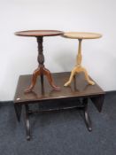 A mahogany flap sided coffee table,