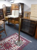 An oak standard lamp