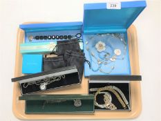 A collection of costume jewellery, some parts sterling silver etc.