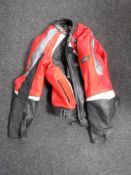 An RST leather motorcycle jacket size UK42.