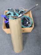 A box of climbing equipment