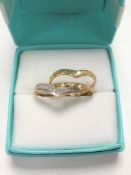 A three-part 9ct gold ring set.