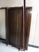 A set of oak bed ends with side rails