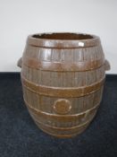 A glazed pottery wash tub