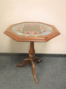 A Victorian mahogany occasional table with glass chess board top,