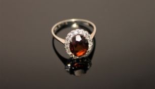 An 18ct gold citrine cluster ring,