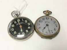 A military pocket watch with luminous dial,