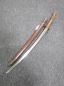 A WWII Japanese NCO's katana, with 69cm blade, iron tsuba with brass inlay,