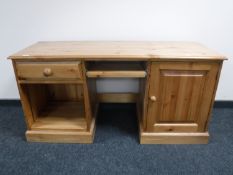 A contemporary pine computer desk