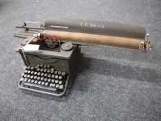 A vintage LC Smith typewriter