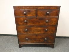 A Victorian mahogany chest on bracket feet,