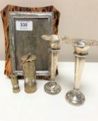 A silver and faux tortoiseshell photo frame,