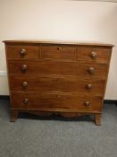 A Victorian mahogany six drawer chest,