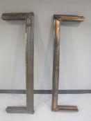 Two antique copper fire curbs
