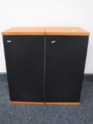 A pair of B&W teak cased speakers CONDITION REPORT: Model DM4. Serial number 76877.