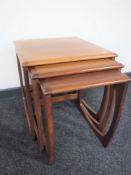 A nest of three teak G plan tables