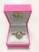 A 14ct gold solitaire ring size O.