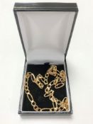 A 9ct gold flat linked necklace, 12.9g.