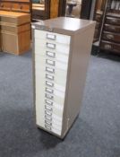 A fifteen drawer Bisley index chest