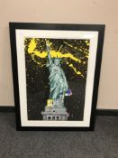 Mr Brainwash : Liberty, limited edition print, highlighted with watercolour, numbered 244/300,