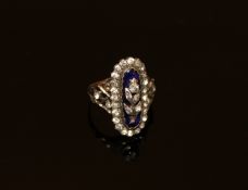 An antique paste and enamel ring