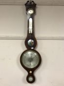 A nineteenth century inlaid mahogany barometer