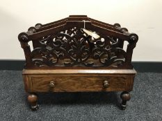 A Victorian rosewood Canterbury