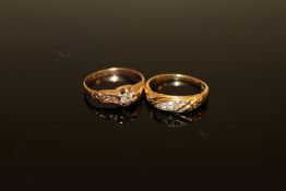 An 18ct gold five stone diamond ring,